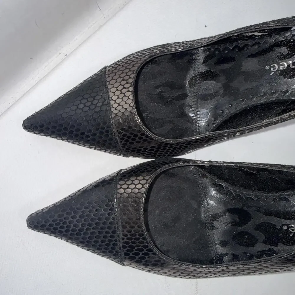 J. RENEE Casual Dress Black Point Heels Slingback Classy Timeless Shoes Size 8.5